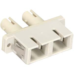 ST-SC Multimode Duplex Fiber Optic Adapter with Flange, Beig ST-SC Multimode Duplex Fiber Optic Adapter with Flange, Beig